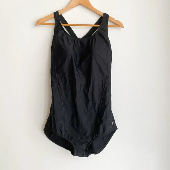 Speedo PowerFlex Plus Size Black  Racer Back Full Coverage Swimsuit 16 - Picture 7 of 7